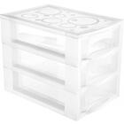 Kit 4 organizador médio 3 gaveteiros porta medicamentos banca