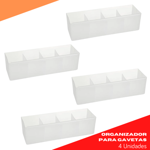 Kit 4 Organizadores De Gaveta Plasvale - Ref. 1549