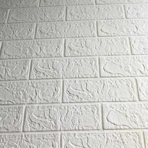 Kit 4 Painéis Adesivos -  Tijolinho Branco 3d (70x77cm)