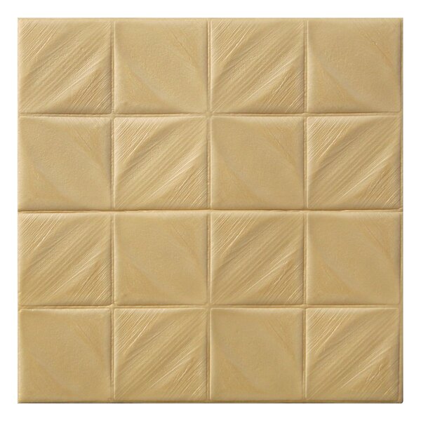 Kit 4 Painel Auto Adesivo Placa 3d Azulejos Dourados 70x70cm