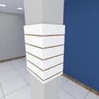 Kit 4 Painel Canaletado P/ Pilar Branco 2 Un 44x60cm+2 Un 30x