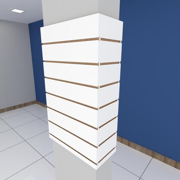 Kit 4 Painel Canaletado P/ Pilar Branco 2 Un 54x90cm+2 Un 20x