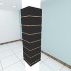 Kit 4 Painel Canaletado P/ Pilar Preto 2 Un 24x90cm+2 Un 20x9