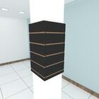 Kit 4 Painel Canaletado P/ Pilar Preto 2 Un 34x60cm+2 Un 30x6