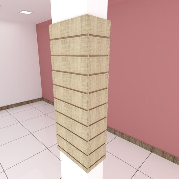 Kit 4 Painel Canaletado Pilar Amad. 2 Un 44x120cm + 2 Un 20x1