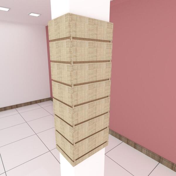 Kit 4 Painel Canaletado Pilar Amad. Claro 2un 24x90cm+2un 30x