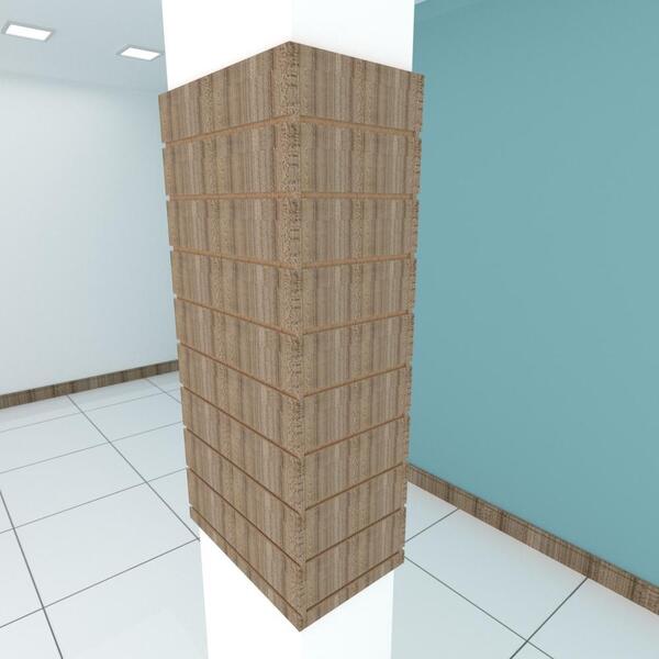 Kit 4 Painel Canaletado Pilar Amadeirado 2un 54x120cm+2un 30x