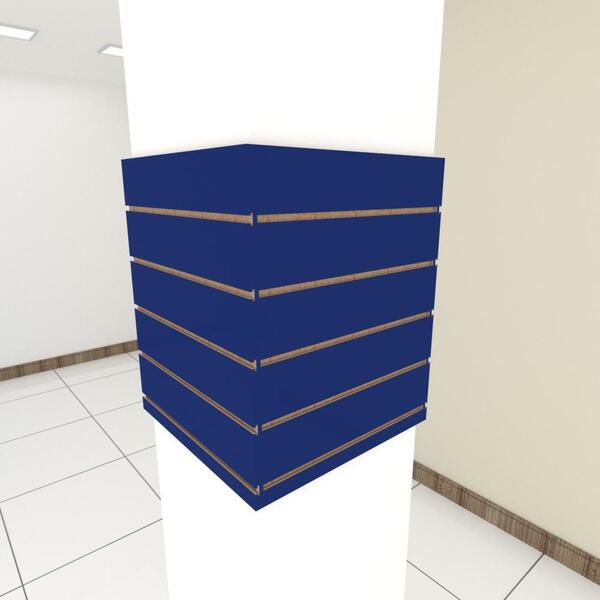 Kit 4 Painel Canaletado Pilar Azul 2 Un 54x60cm + 2 Un 50x60cm