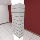 Kit 4 Painel Canaletado Pilar Cinza 2un 44x120cm + 2un 20x120