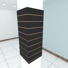 Kit 4 Painel Canaletado Pilar Preto 2 Un 44x120cm + 2 Un 40x1
