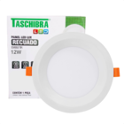 Kit 4 Painel De Led Redondo Embutir Recuado 12w Bivolt Taschi