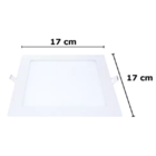 Kit 4 Painel Led Embutir Quadrado Luz Quente 3000k 12w 17cm