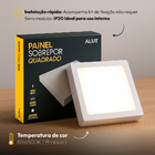 Kit 4 Painel Led Plafon 18w 6500k Bivolt Sobrepor Quadrado Br