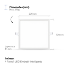 Kit 4 Painel Led Plafon Smart Embutir 18w 2700k A 6500k 22cm