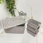 Kit 4 Pçs Caixa Organizadora 4,7l + 3 Mini Cestos 13x8 Trama