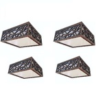 Kit 4 Pçs Luminária Acrílico Plafon Copacabana 20 E 30 Cm Mar