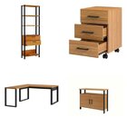 Kit 4 Peças 100% Mdf Com Escrivaninha Em L, Estante Para Livr