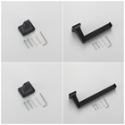 Kit 4 Peças Acessórios Lavabo Banheiro Em Zinco Preto Fosco