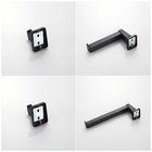 Kit 4 Peças Acessórios Lavabo Banheiro Em Zinco Preto Fosco