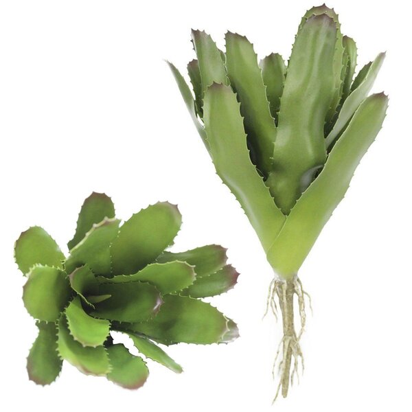 Kit 4 Peças Bromélia Planta Artificial Verde 20 Folhas 28cm