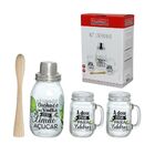 Kit 4 Peças Caipirinha Coqueteleira Completa Vidro Transparen