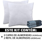 Kit 4 Peças Capa Refil Almofada Decorativa Suede Com Ziper 45