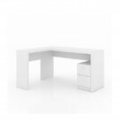 Kit 4 Peças Com Escrivaninha Em L, Estante 4 Prateleiras, Arm