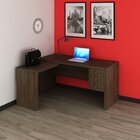 Kit 4 Peças Com Escrivaninha Em L, Gaveteiro, Armário Multius