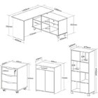 Kit 4 Peças Com Escrivaninha Em L Gold, Gaveteiro, Balcão Par