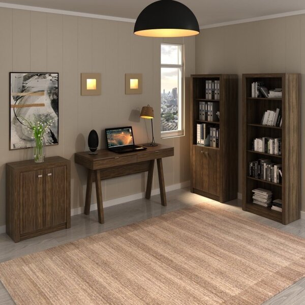 Kit 4 Peças Com Escrivaninha, Estante Livreiro, Estante Com 2