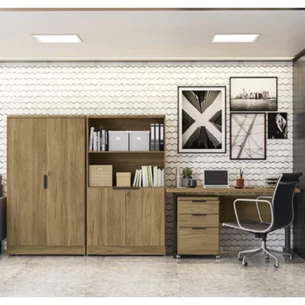 Kit 4 Peças Com Escrivaninha, Gaveteiro E 2 Armários Itapua