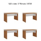 Kit 4 Peças Com Escrivaninhas Operacionais Mesa Escritório 14