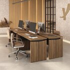 Kit 4 Peças Com Escrivaninhas Operacionais Mesa Escritório 14