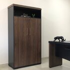 Kit 4 Peças Com Mesa Para Escritório Diretor Em L, Armário Mu