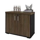 Kit 4 Peças Com Mesa Para Escritório Diretor Em L, Armário Mu