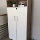 Kit 4 Peças Com Mesa Para Escritório Diretor Em L, Armário Mu