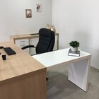 Kit 4 Peças Com Mesa Para Escritório Diretor Em L, Armário Mu