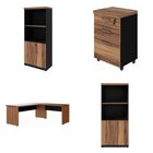 Kit 4 Peças Com Mesa Para Escritório Em L 170cmx150cm, Estant