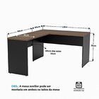 Kit 4 Peças Com Mesa Para Escritório Em L, Gaveteiro E 2 Armá