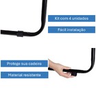 Kit 4 Peças Proteção Para Pés Cadeiras 22,22mm Redondo Preto