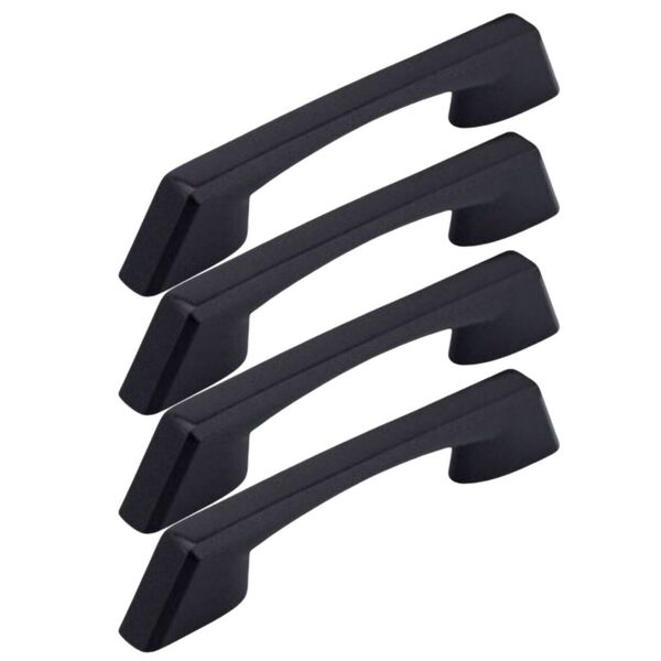 Kit 4 Peças Puxador Ares 96/128mm  - Preto Fosco
