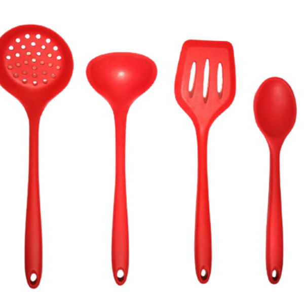 Kit 4 Peças Silicone - Luxo - Vermelho Inteiriço. Unyhome