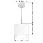 Kit/4 Pendente Cilíndrico Md-4046 Cúpula Em Tecido 18x18cm Ro