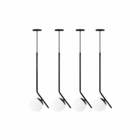 Kit 4 Pendente Inclinado Globo 15 Jabuticaba Preto Fosco Bq