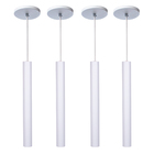 Kit 4 Pendente Luminária Tubo Branco 30 Cm + Lâmpada Led Bran