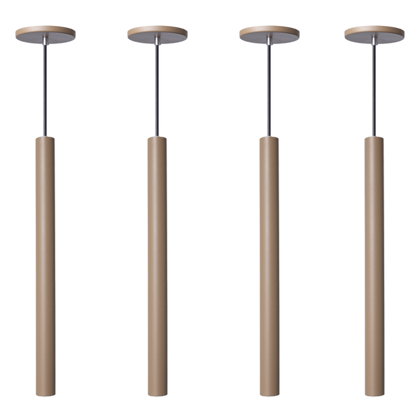 Kit 4 Pendente Luminária Tubo Fendi 50 Cm + Lâmpada Led Branc