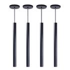 Kit 4 Pendente Luminária Tubo Preto 50 Cm + Lâmpada Led Branc