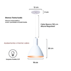 Kit 4 Pendente Lustre Luminária Atenas Em Alumínio Branco