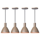 Kit 4 Pendente Lustre Luminária Atenas Em Alumínio Fendi