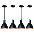 Kit 4 Pendente Lustre Luminária Atenas Em Alumínio Preto